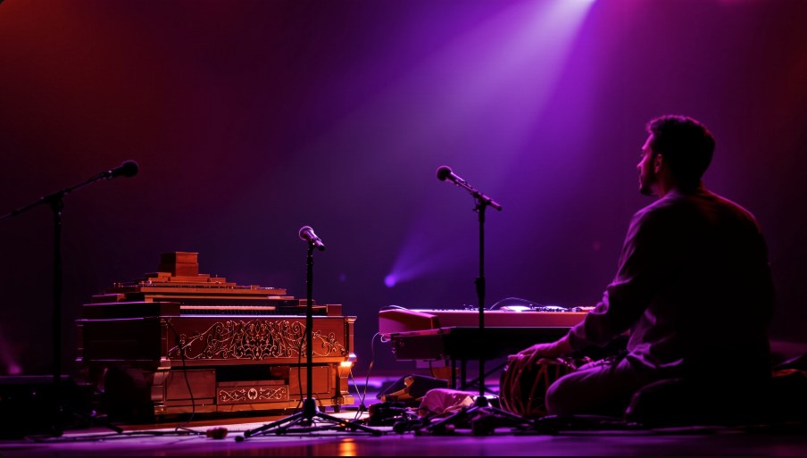 Artist performing for audience